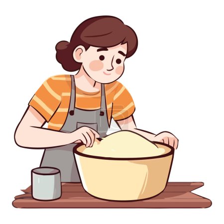 Illustration for Smiling chef baking organic bread icon isolated - Royalty Free Image