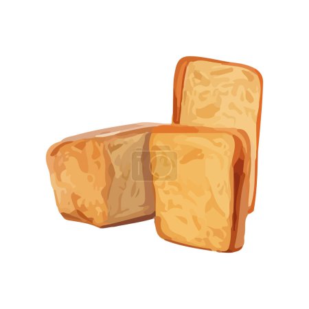 Illustration for Baked slices of bread fresh icon isolated - Royalty Free Image