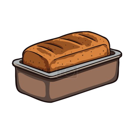 Illustration for Freshly baked baguette in a container icon isolated - Royalty Free Image