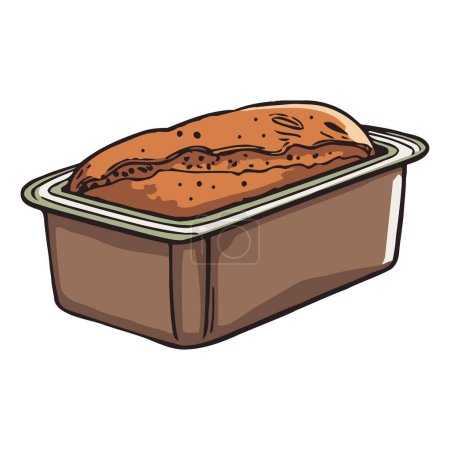 Illustration for Homemade bread, symbol of healthy eating icon isolated - Royalty Free Image