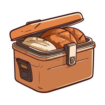 Illustration for Toasted bread in plastic bag, perfect snack icon isolated - Royalty Free Image