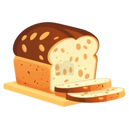Illustration for Freshly baked baguette symbolizes gourmet cuisine icon isolated - Royalty Free Image