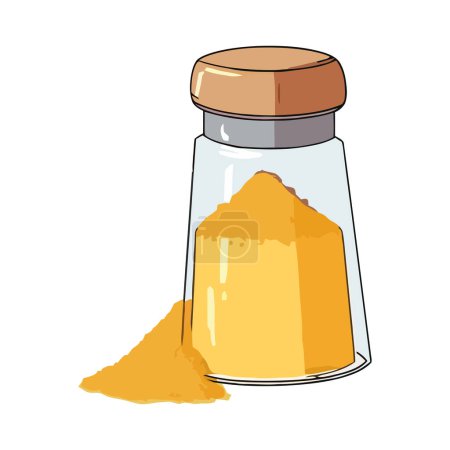 Illustration for Organic spice jar icon on transparent background icon isolated - Royalty Free Image