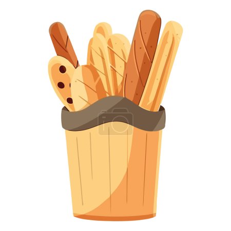 Ilustración de Pan recién horneado, un icono de deleite a la hora de comer aislado - Imagen libre de derechos