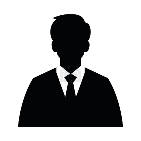 Téléchargez les illustrations : Silhouette leadership succès entreprise homme d'affaires icône isolé - en licence libre de droit