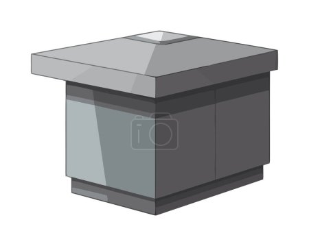 Illustration for Metallic counter with shiny steel lid icon isolated - Royalty Free Image