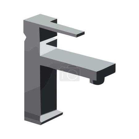 Illustration for Modern vector faucet design, sleek and shiny icon isolated - Royalty Free Image