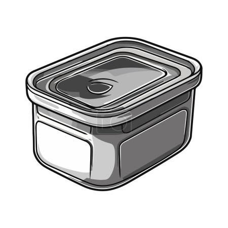Ilustración de Bote metálico para sopa de mariscos icono de embalaje aislado - Imagen libre de derechos
