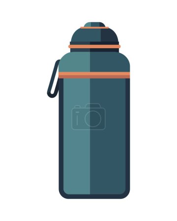 Illustration for Metallic container with handle holds fresh liquid icon isolated - Royalty Free Image