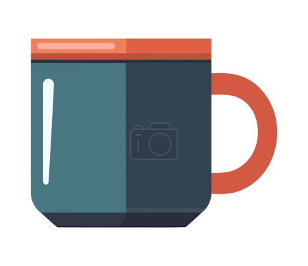 Illustration for Modern coffee mug design with cappuccino foam icon isolated - Royalty Free Image