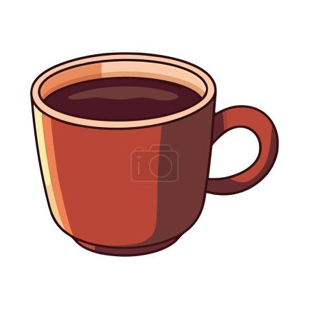 Téléchargez les illustrations : Café chaud dans une tasse, icône montante de vapeur isolé - en licence libre de droit