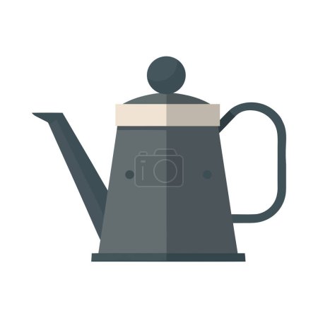 Illustration for Hot tea poured from shiny teapot handle icon isolated - Royalty Free Image