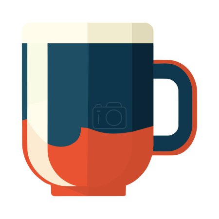 Téléchargez les illustrations : Tasse de cappuccino, chaleur et caféine icône de succès isolé - en licence libre de droit