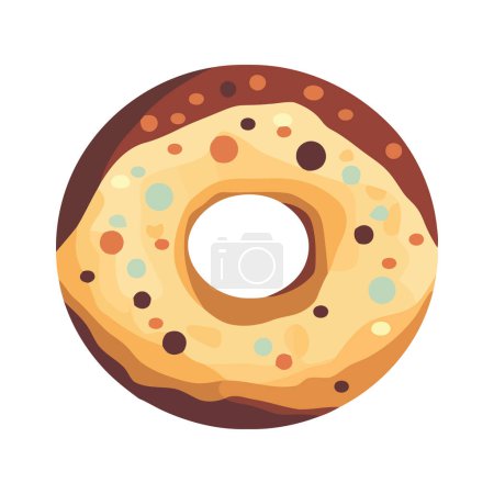 Ilustración de Dulce donut icono con hielo de chocolate icono de decoración aislado - Imagen libre de derechos