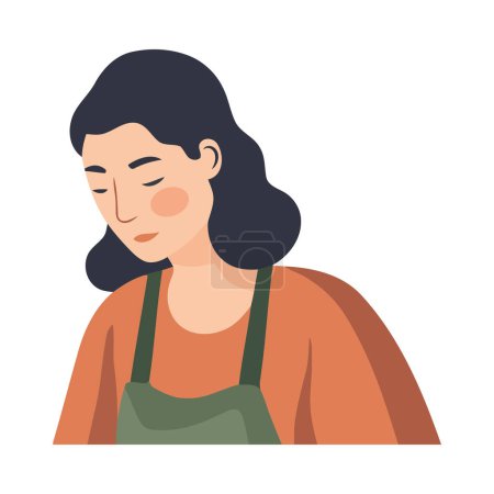 Illustration for Woman chefs smiling in flat cartoon illustration icon isolated - Royalty Free Image