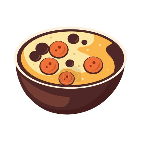 Ilustración de Sopa orgánica cocinada en cocina gourmet icono aislado - Imagen libre de derechos