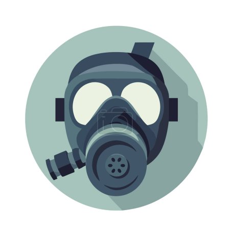 Téléchargez les illustrations : Masque à gaz protecteur symbolise la sécurité dans l'industrie icône isolé - en licence libre de droit
