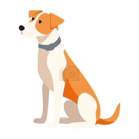 Illustration for Smiling dog, cheerful and playful icon isolated - Royalty Free Image