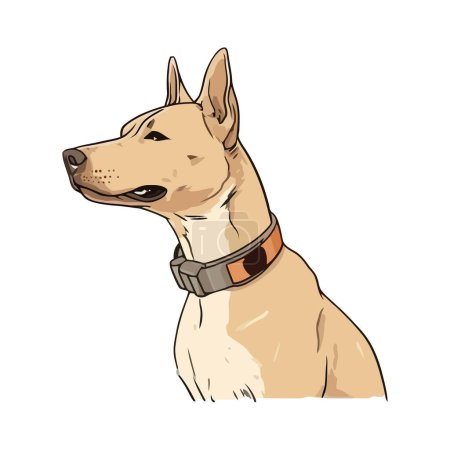 Ilustración de Bosquejo lindo perro simboliza la lealtad y la amistad icono aislado - Imagen libre de derechos