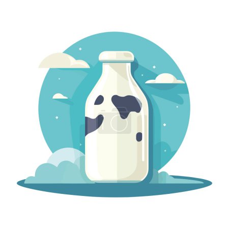 Illustration for Fresh milk bottle icon illustration isolated - Royalty Free Image