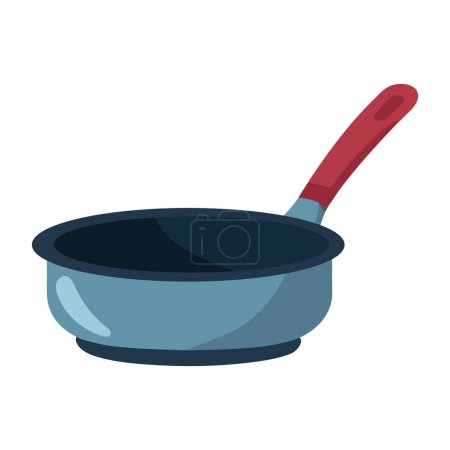 Téléchargez les illustrations : Ustensile de cuisine poêle icône isolée - en licence libre de droit
