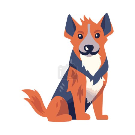 Illustration for Cute dog pet, sitting icon isolated - Royalty Free Image