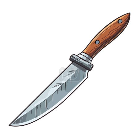 Illustration for Sharp steel blade, handle of danger icon isolated - Royalty Free Image