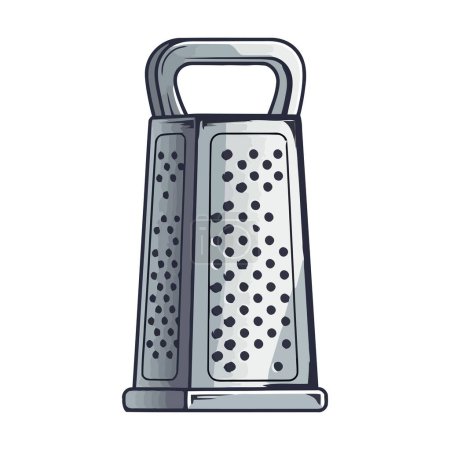 Ilustración de Utensilio de cocina icono rallador de acero inoxidable aislado - Imagen libre de derechos