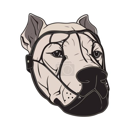 Illustration for Dog with muzzle isolated icon design - Royalty Free Image