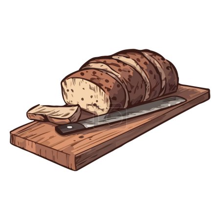 Illustration for Freshly baked bread, a gourmet meal icon isolated - Royalty Free Image