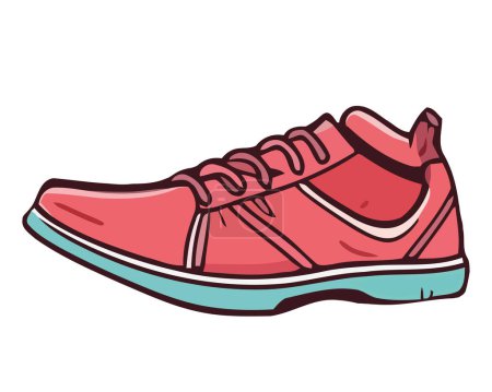 Ilustración de Diseño de zapatillas de running, icono de la competición deportiva moderna aislado - Imagen libre de derechos