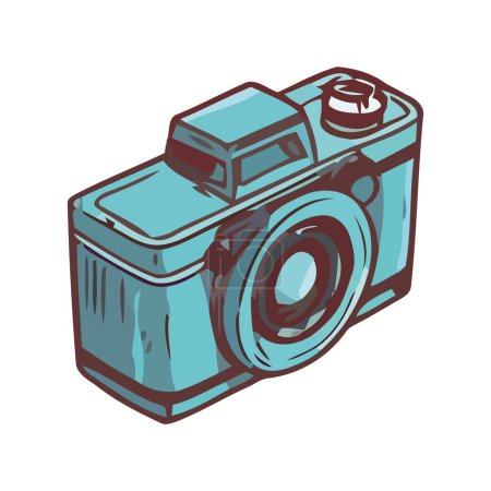 Téléchargez les illustrations : Caméra antique symbolise icône de créativité isolé - en licence libre de droit