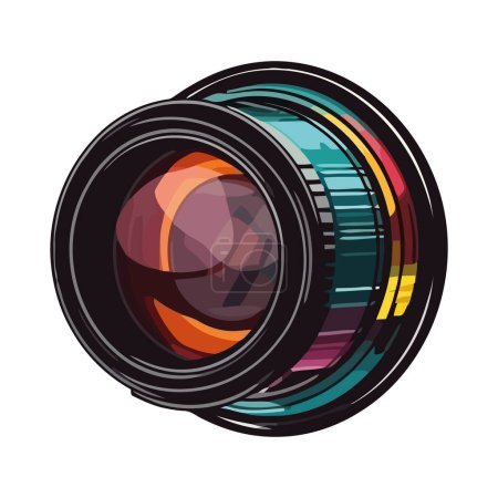 Illustration for Modern camera lens captures, photography themes icon isolated - Royalty Free Image