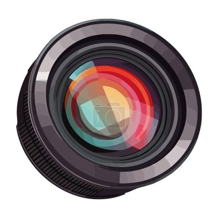 Illustration for Modern camera equipment lens icon isolated - Royalty Free Image