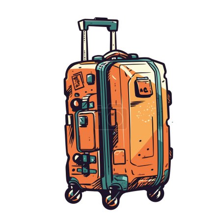 Téléchargez les illustrations : Aventure de voyage avec icône bagage isolé - en licence libre de droit
