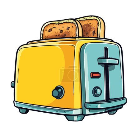 Ilustración de Pan en un aparato de tostadora icono aislado - Imagen libre de derechos
