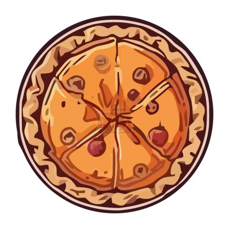 Illustration for Gourmet dessert with fresh ingredients on a plate icon isolated - Royalty Free Image