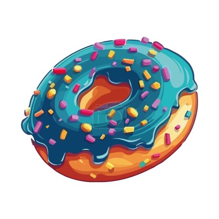 Illustration for Gourmet donut decoration and sweet cream icon isolated - Royalty Free Image