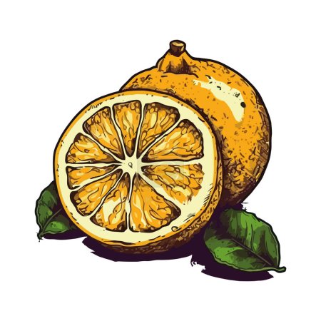 Téléchargez les illustrations : Tranche de citron mûr, une icône de friandise estivale rafraîchissante isolé - en licence libre de droit