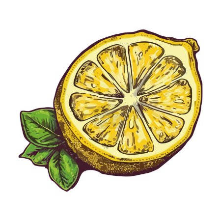 Illustration for Organic citrus slice, fresh and juicy icon isolated - Royalty Free Image
