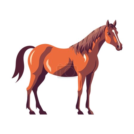 Illustration for Stallion, mane flowing, farm animal icon icon isolated - Royalty Free Image
