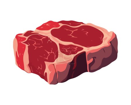 Illustration for Freshly grilled sirloin steak, juicy and tender icon isolated - Royalty Free Image