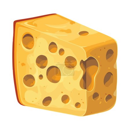 Téléchargez les illustrations : Fraîcheur et gourmandise épicerie fine icône du fromage isolé - en licence libre de droit