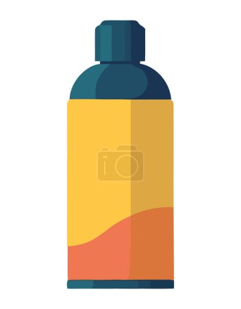 Téléchargez les illustrations : Design de bouteille en plastique symbolise icône de beauté et d'hygiène isolé - en licence libre de droit