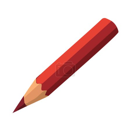 Illustration for Red pencil sketch on blank paper backdrop icon isolated - Royalty Free Image