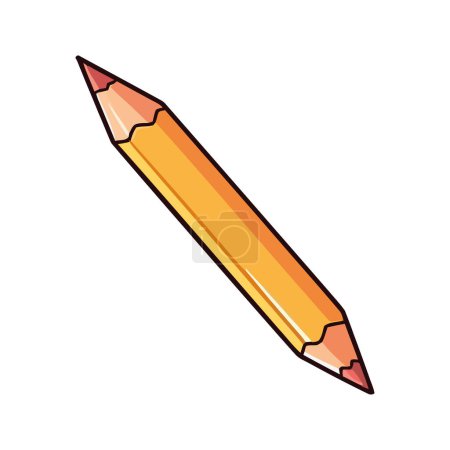 Ilustración de Dibujo a lápiz amarillo sobre fondo blanco, icono de punta afilada aislado - Imagen libre de derechos