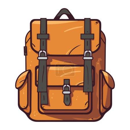 Illustration for Travel adventure backpack, luggage handle icon isolated - Royalty Free Image