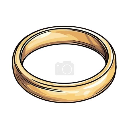 Illustration for Luxury jewelry gold ring icon isolated - Royalty Free Image