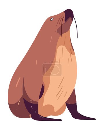 Ilustración de Cute seal design over white - Imagen libre de derechos