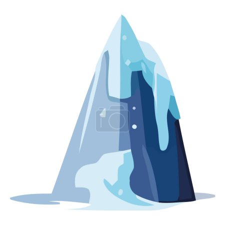 Téléchargez les illustrations : Pic de montagne gelé sur blanc - en licence libre de droit